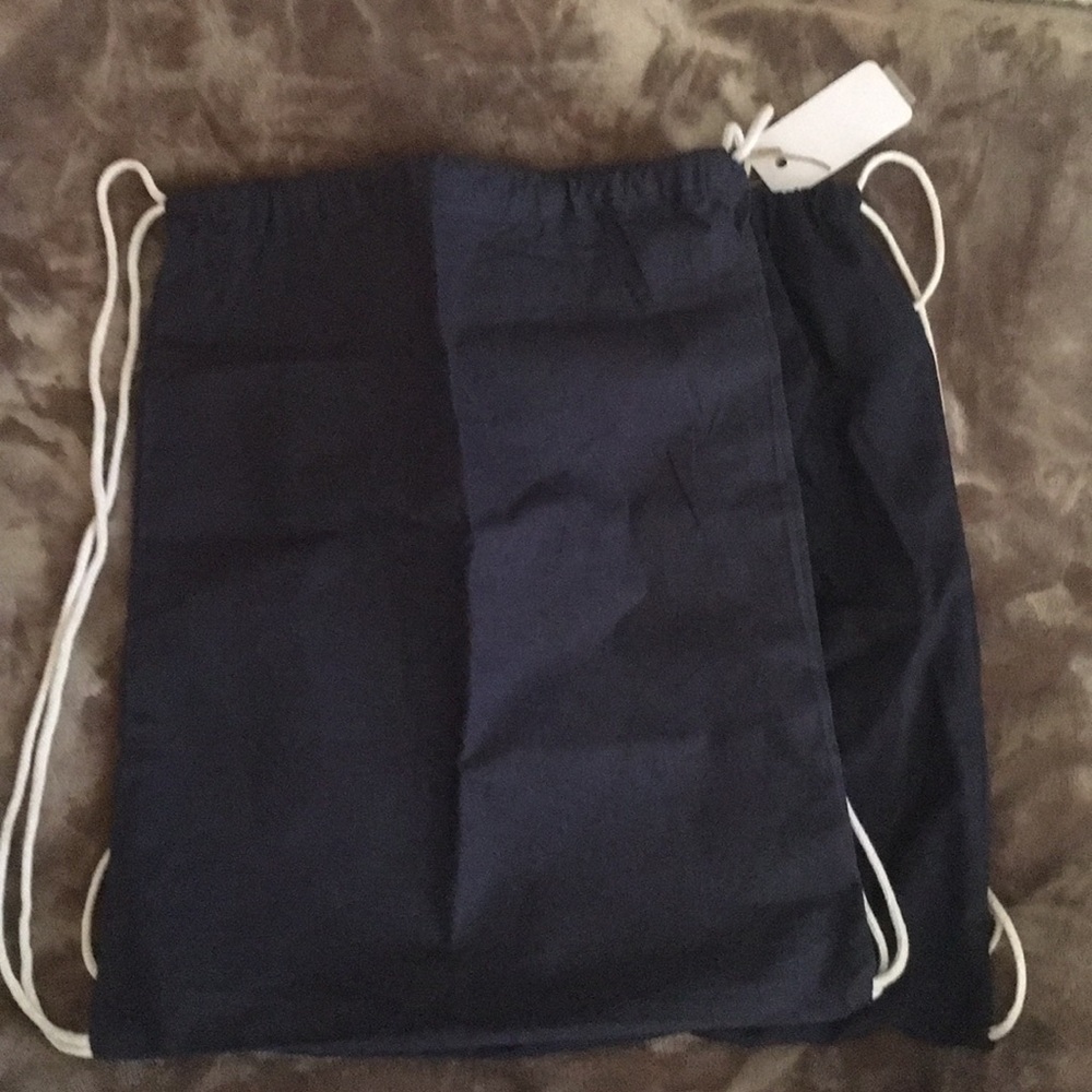Navy Fabric drawstring bag, one left